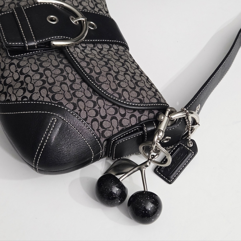 EXCELLENT VINTAGE COACH Y2K MINI SIGNATURE SOHO BUCKLE FLAP SHOULDER BAG 6818 - Picture 4 of 11